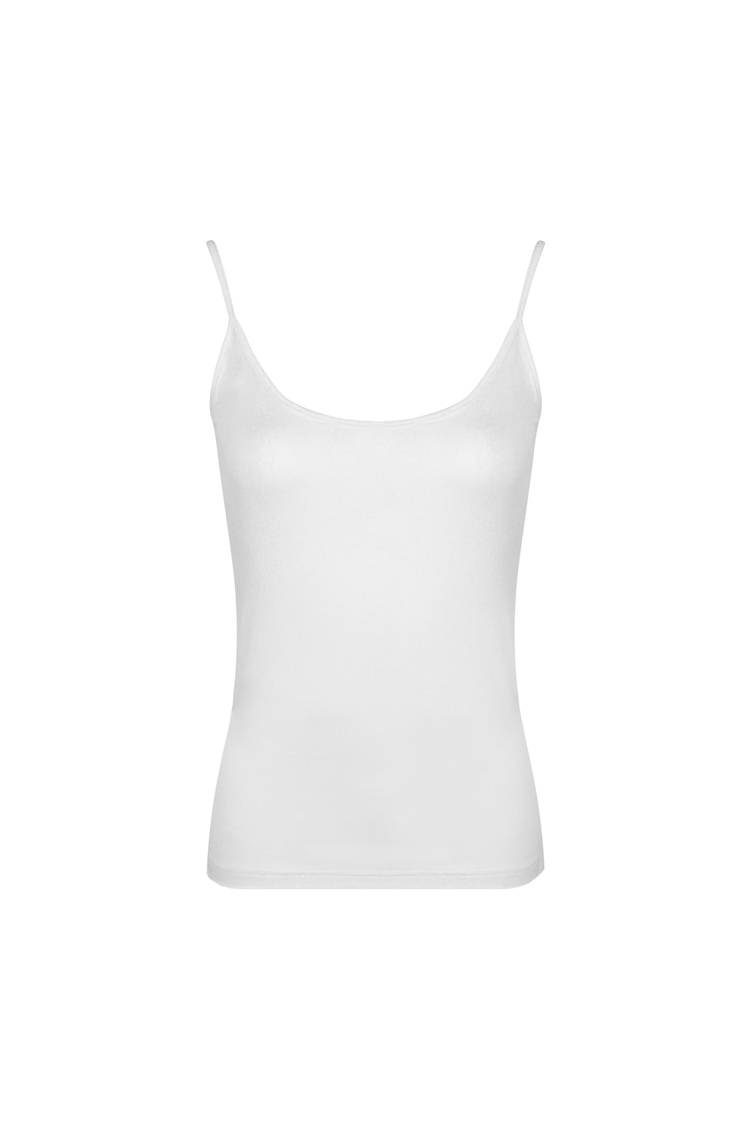 White Short Spaghetti Strap Layering Tank